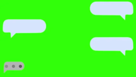 Text typing and sending, message bubble for custom text on green screen Stock Footage 297183009