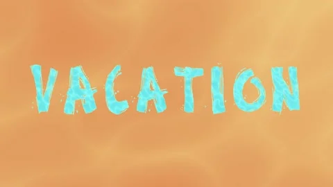 The text, vacation, written in the sand, with the texture of the water. Cave Stock Footage 151351333