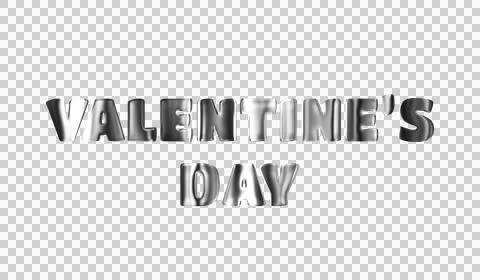 Text valentine's day silver 3D digital technology Illustrazione stock