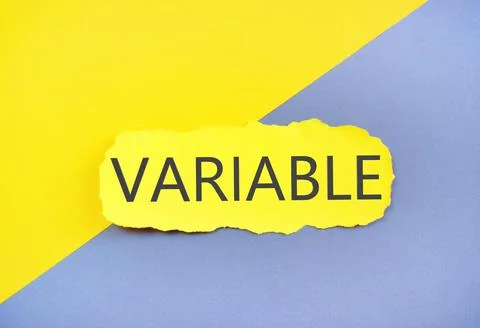 Text of VARIABLE on yellow paper. Business concept Stock Photos