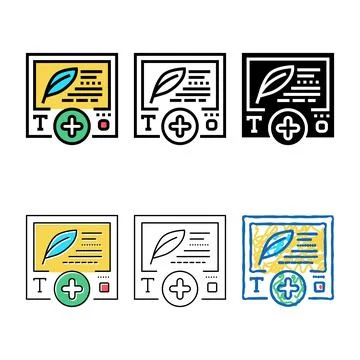 Text variants content ugc color icon vector Stock Illustration