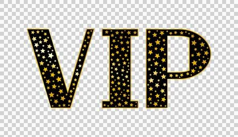 Text vector illustration VIP lettering made of golden stars Stock Illustration