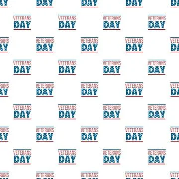 Text veterans day pattern seamless Stock Illustration