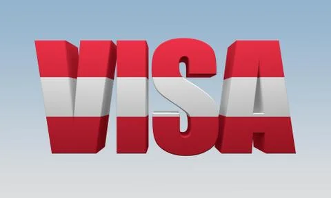 Text visa is painted flag of Austria Stock Illustration