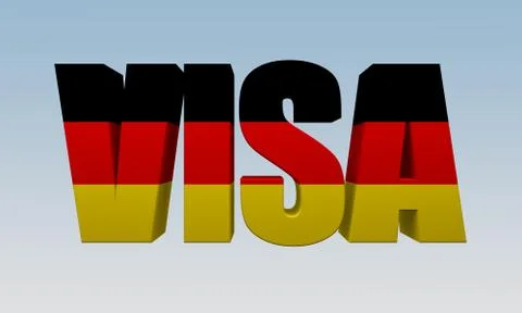 Text visa is painted flag of Germany Stock Illustration
