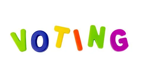 Text VOTING on a white background. Stock Photos