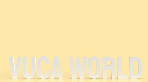 The text  vuca world or Volatility, uncertainty, complexity and ambiguity 3d  Stock Illustration