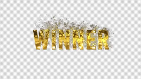 Text Winner with alpha channel and golden particles Stock Footage 279968838