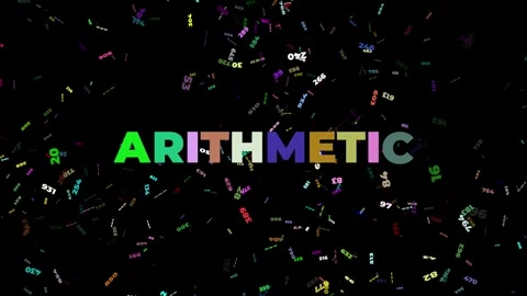 Text with the word ARITMETIC  with many number from 0 to 100 Stock Footage 311043408