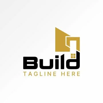 Text word Build font window building house skyscraper office architect exterior Ilustración de archivo