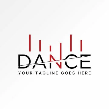 Text word Dance font line beat frequency soundwave mixer disco party club DJ Stock Illustration