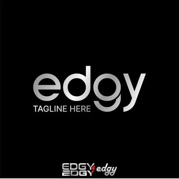 Text word Edgy font break cutting trendy person monogram typography workshop Stock Illustration