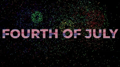 Text with the word FOURTH OF JULY  with Font made with many US FLAGS and Stock Footage 311045044