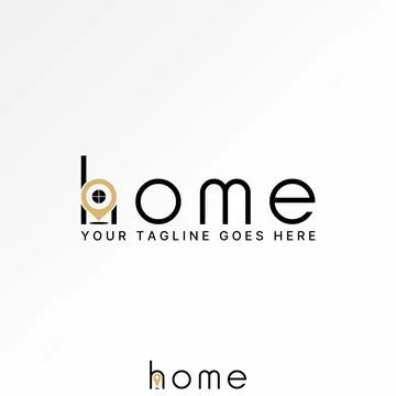 Text word Home initial H font point place property house search guide service Illustrazione stock