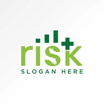 Text word Risk chart hug holding hands plus medical protect loss profit money Illustration