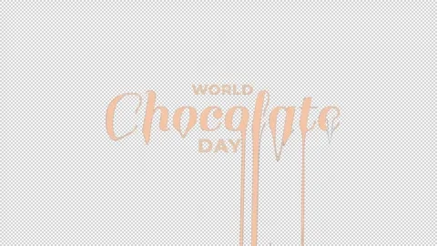 Text World Chocolate Day melts. World chocolate day text animation 動画素材 244335225