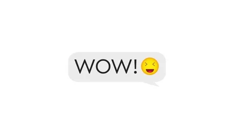 Text wow typing in messenger, sending message, message bubble for custom text on Stock Footage 150762842