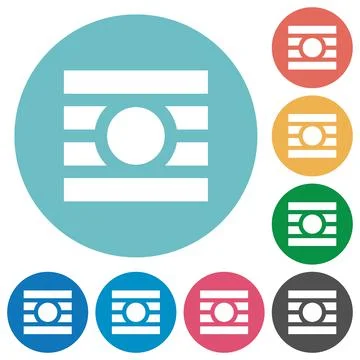 Text wrap around objects flat round icons Stock Illustration