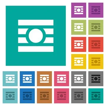 Text wrap around objects square flat multi colored icons Stock Illustration