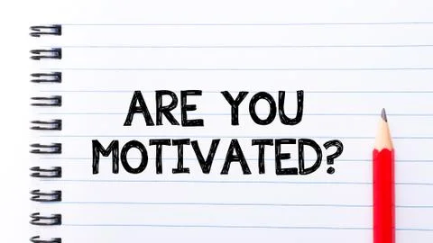 Text written on notebook page Are You Motivated  Stock Photos