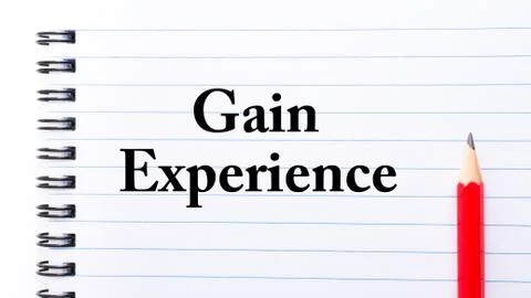 Text written on notebook page Gain Experience  Stock Photos