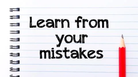 Text written on notebook page Learn from Your Mistakes  Stock Photos