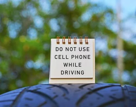 Text Written On A Notepad With Blurred Green Background. Road Traffic Concept Foto stock