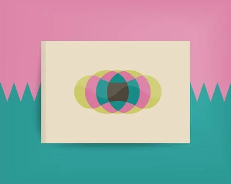 Textbook, Booklet or Notebook Mockup. Abstract geometric design. Vector. Stock Illustration
