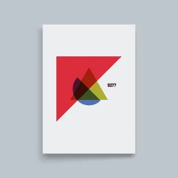Textbook, Booklet or Notebook Mockup. Abstract geometric design. Vector. Stock Illustration