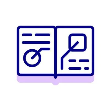 Textbook icon. study guide book, for parents to accompany studying at home. Stock Illustration