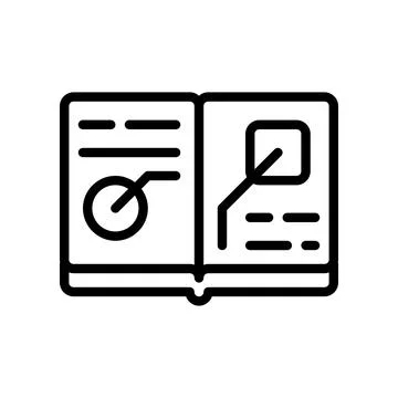 Textbook icon. study guide book, for parents to accompany studying at home. Stock Illustration