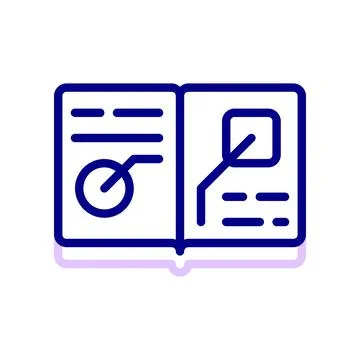 Textbook icon. study guide book, for parents to accompany studying at home. Stock Illustration