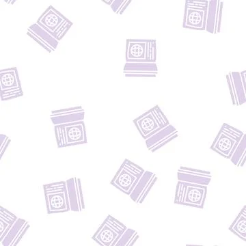 Textbook literature glyph seamless pattern Stock Illustration