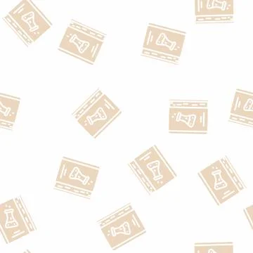 Textbook for noting lesson glyph vector seamless pattern Illustrazione stock