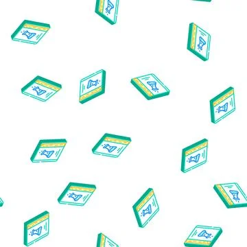 Textbook for noting lesson isometric icon seamless pattern Stock Illustration