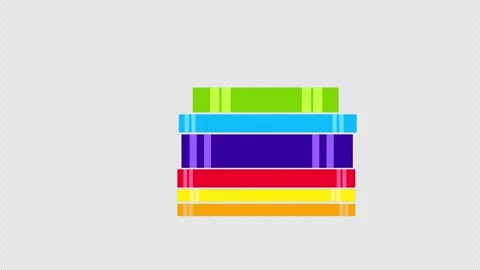 Textbook stack icon concept loop animation video with alpha channel Stock Footage 270159093