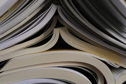 The textbooks opened on top Stock Photos