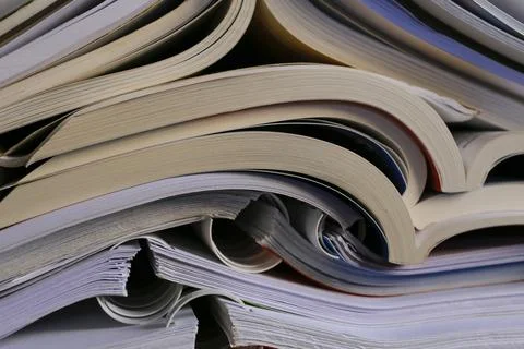 The textbooks opened on top Stock Photos