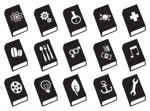 Textbooks Vector Icon Set Stock Illustration
