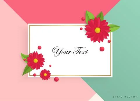 Textbox with beautiful colorful flowers. Vector Illustration Illustrazione stock