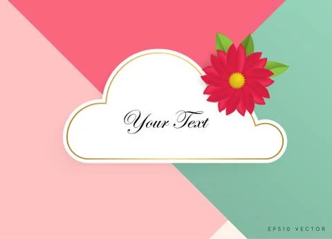 Textbox with beautiful colorful flowers. Vector Illustration Stockillustratie