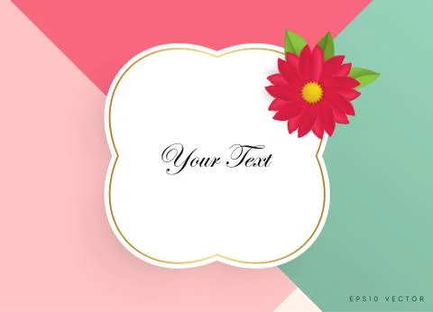 Textbox with beautiful colorful flowers. Vector Illustration Stock Illustration