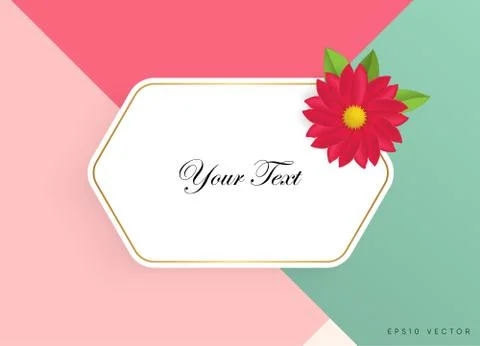 Textbox with beautiful colorful flowers. Vector Illustration Illustrazione stock