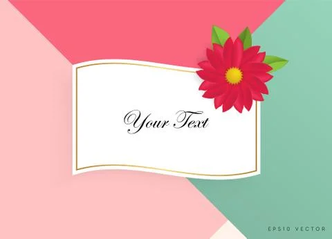 Textbox with beautiful colorful flowers. Vector Illustration Stockillustratie