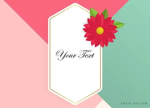 Textbox with beautiful colorful flowers. Vector Illustration Ilustración de archivo