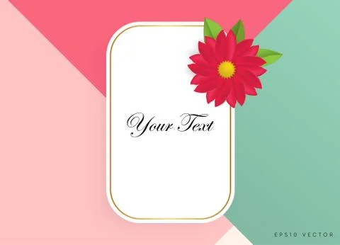Textbox with beautiful colorful flowers. Vector Illustration Illustrazione stock
