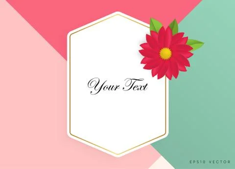 Textbox with beautiful colorful flowers. Vector Illustration Stock Illustration