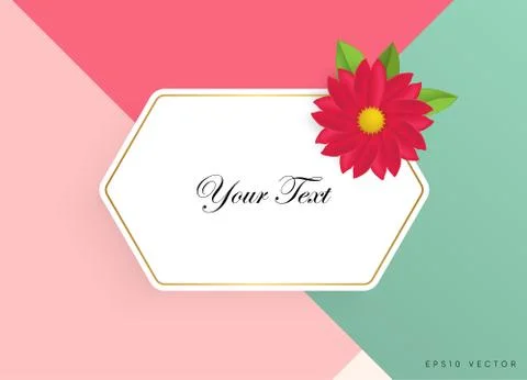 Textbox with beautiful colorful flowers. Vector Illustration Ilustración de archivo