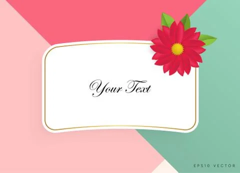 Textbox with beautiful colorful flowers. Vector Illustration Illustrazione stock