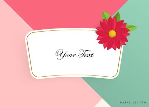 Textbox with beautiful colorful flowers. Vector Illustration Illustrazione stock
